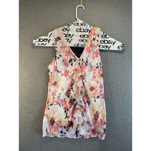 IZ Byer Womens Blue Sleeveless Pullover Shirt Top   Size Large